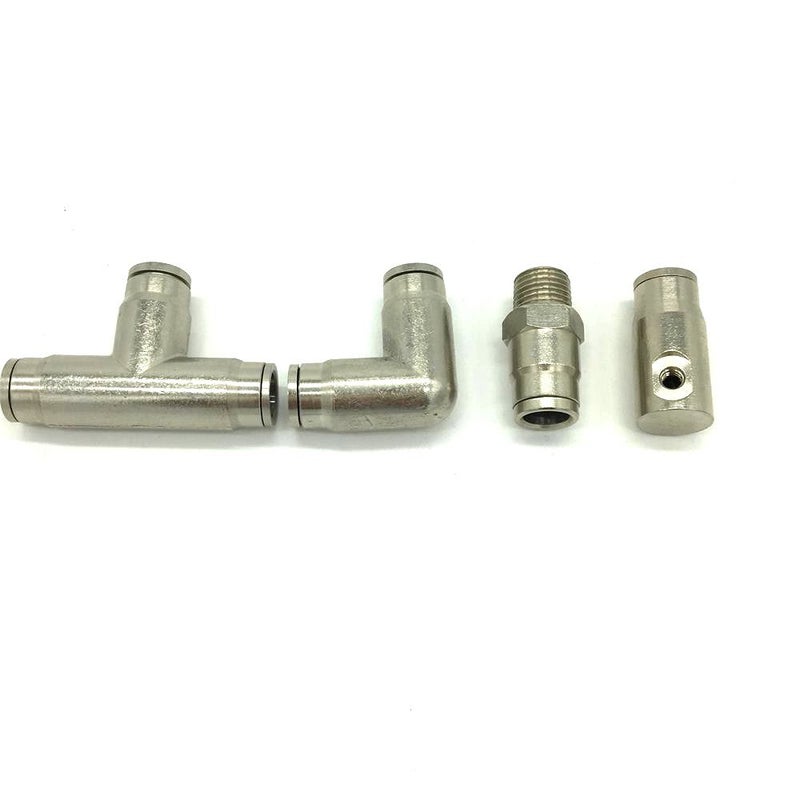 YOKING Brass Slip Connector For Misting System, YOKING YK-F1A, 3/8 inch connector, 1500Psi, 4 kinds in one package(Elbow, Tee, 1/4''male Lock, End) - Image 2